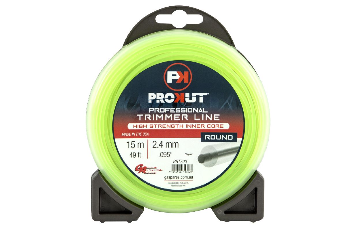 Prokut Trimmer Line Round Green .095 2.4mm 49' 15m Teardrop