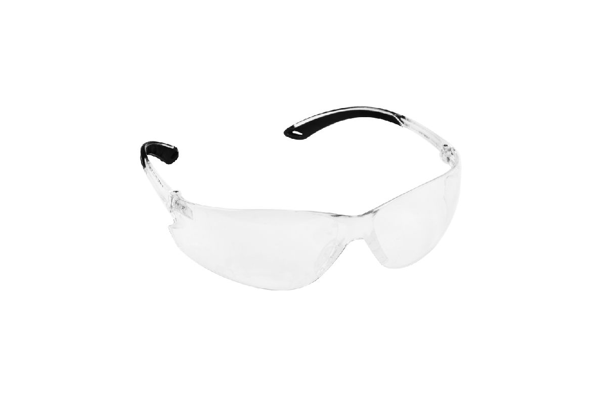 Clear Lens Safety Glasses Frameless Wrap Around Design | Mowers Galore