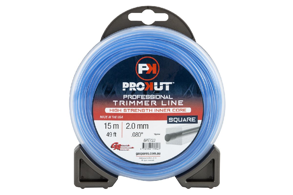 Prokut Trimmer Line Square Blue .080 2.0mm 49' 15m Teardrop