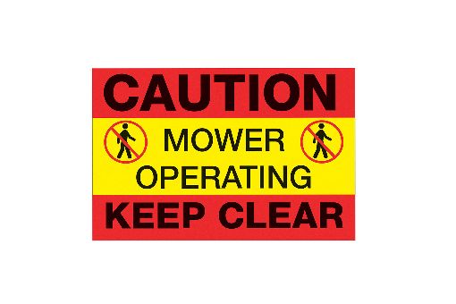 Caution Mower Operating Corflute Insert