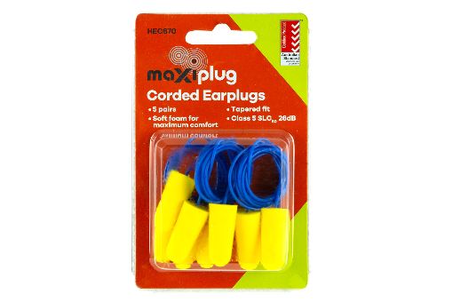 Corded Earplugs Blister Of 5 Pairs