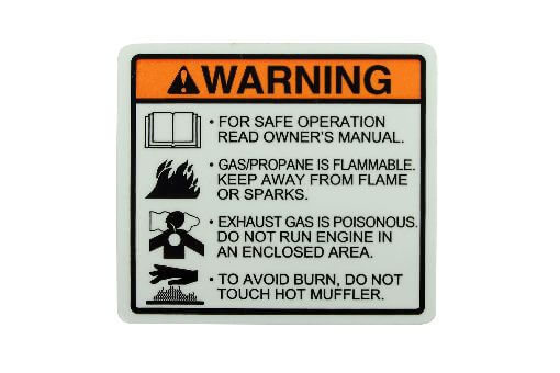 Kawasaki Warning Label