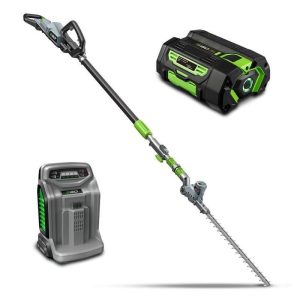 EGO POWER+ 56V Commercial Telescopic Power Pole plus Hedge Trimmer Attachment KIT, Includes 5.0Ah Battery, Rapid Charger & Shoulder Strap