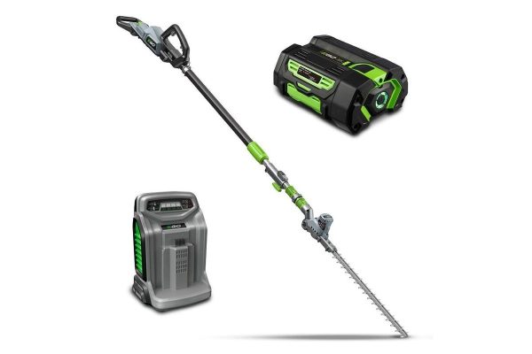 EGO POWER+ 56V Commercial Telescopic Power Pole plus Hedge Trimmer Attachment KIT, Includes 5.0Ah Battery, Rapid Charger & Shoulder Strap