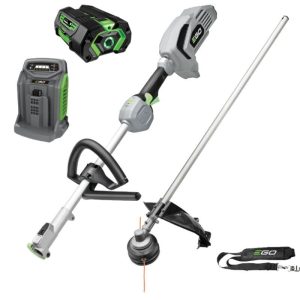 EGO POWER+ 56V Brushless Multi-Tool Power Head & Line Trimmer KIT Includes 5.0Ah Battery, Rapid Charger & Shoulder Strap