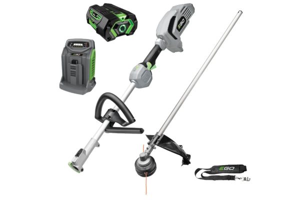 EGO POWER+ 56V Brushless Multi-Tool Power Head & Line Trimmer KIT Includes 5.0Ah Battery, Rapid Charger & Shoulder Strap