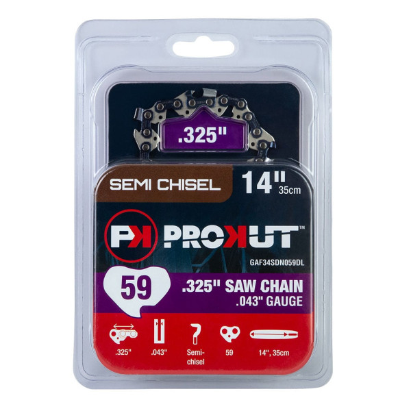 PROKUT LOOP OF CHAINSAW CHAIN #34SDN .325" MINI PITCH .043" SEMI CHISEL 59DL