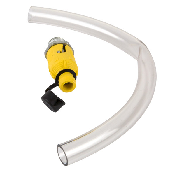 OIL DRAINING VALVE 3/8" 18 NPTF THREAD CONNECT 1/2" ID HOSE TO OUTLET