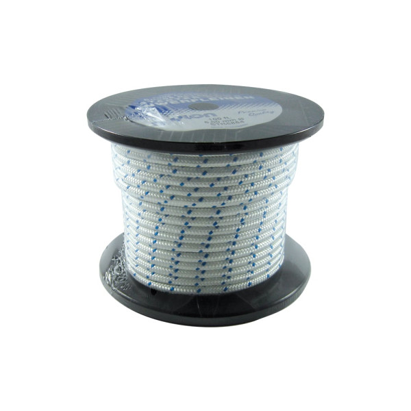 PREMIUM STARTER ROPE #8 BLUE FLECK 6MM DIA X 100'