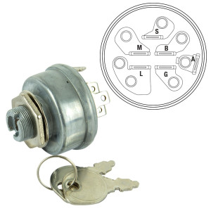 IGNITION SWITCH 6 PIN SUITS SELECTED MTD RIDE-ONS FITTED W/ BRIGGS & STRATTON VANGUARD