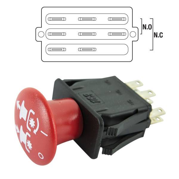 PTO SWITCH W/ PUSH-PULL SNAP MOUNT SUITS HUSQVARNA / MURRAY